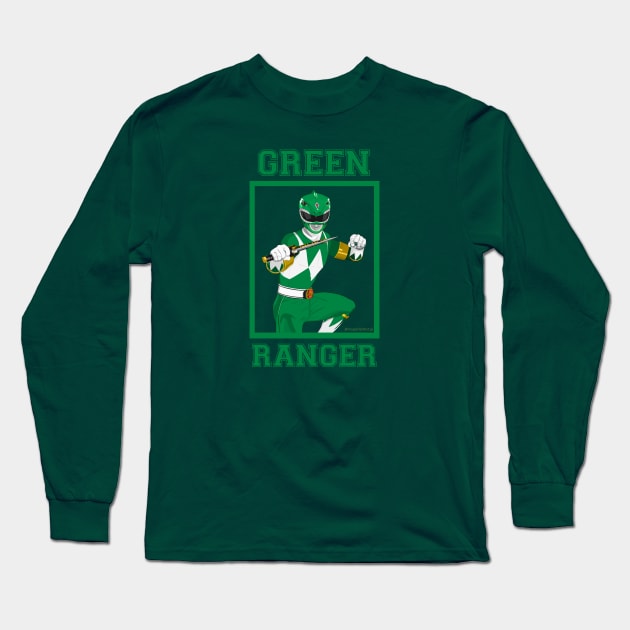 Tommy Green Ranger Long Sleeve T-Shirt by Zapt Art